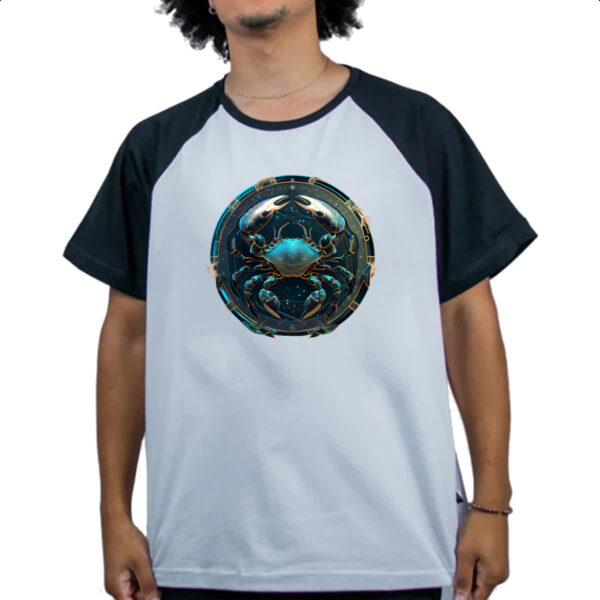 Camiseta Raglan Signo de Cancer placa de luxo - Imagem 4