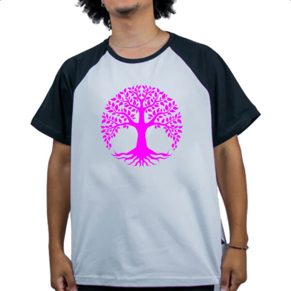 Camiseta Raglan Arvore da vida pink - Imagem 4