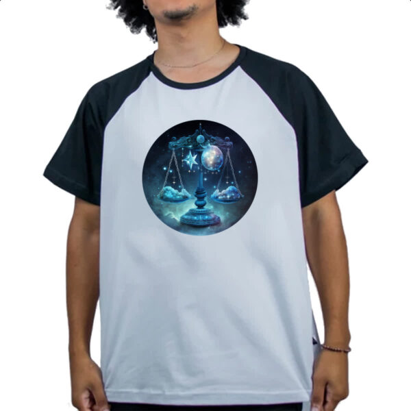 Camiseta Raglan Signo de Libra placa de luxo - Imagem 4