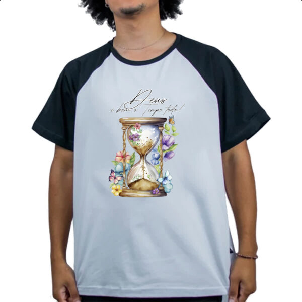 Camiseta Raglan Salmos Deus e bom - Imagem 4