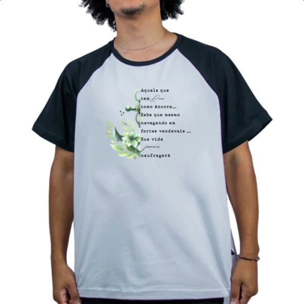 Camiseta Raglan Salmos ancora verde - Imagem 4