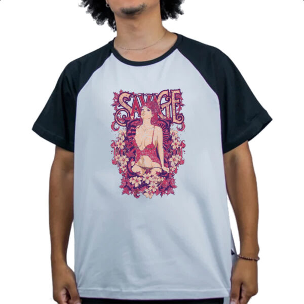 Camiseta Raglan Savage girl - Imagem 4