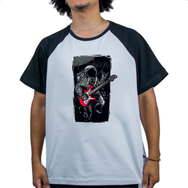 Camiseta Raglan Astronauta Guitarrista Radical - Imagem 4