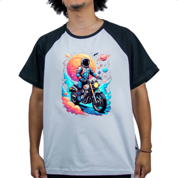 Camiseta Raglan Astronauta Motoqueiro - Imagem 4