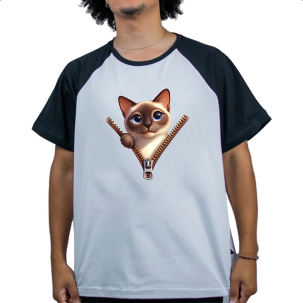 Camiseta Raglan Siames no ziper - Imagem 4