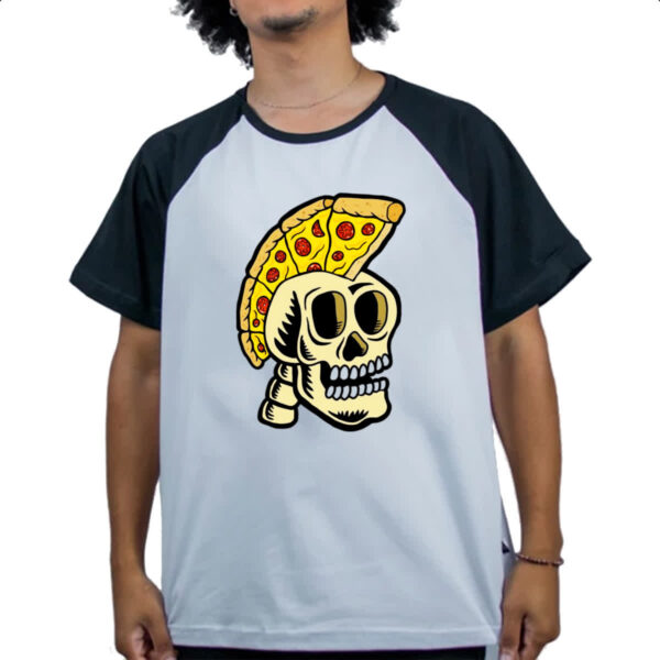 Camiseta Raglan Skull pizza gladiator - Imagem 4