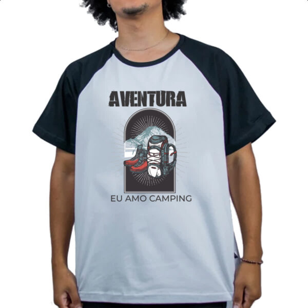 Camiseta Raglan Aventura eu amo camping - Imagem 4