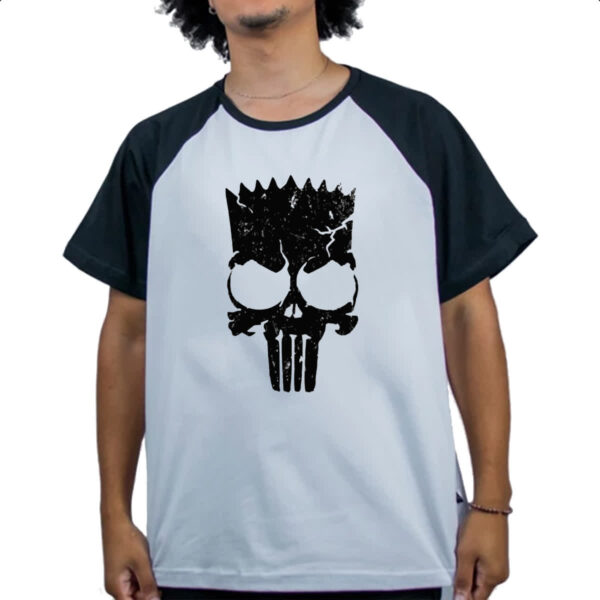 Camiseta Raglan Bart Punisher Justiceiro Simbolo - Imagem 4