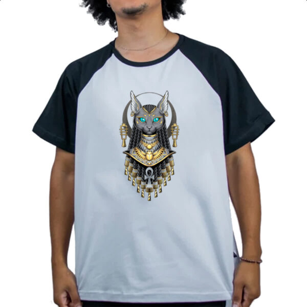 Camiseta Raglan Basket Gato Egito Ancestral - Imagem 4