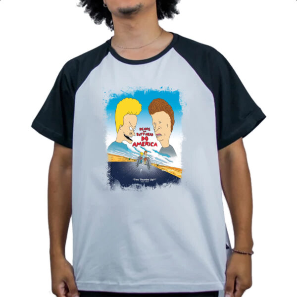 Camiseta Raglan Beavis and Butthead Thumbs Up - Imagem 4