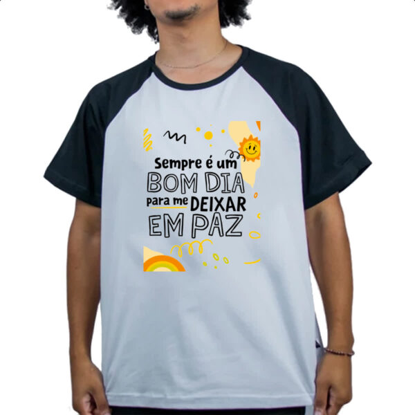 Camiseta Raglan Bom dia para me deixar em paz - Imagem 4