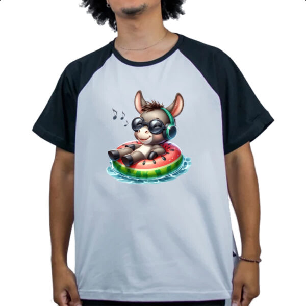 Camiseta Raglan Burro na boia - Imagem 4