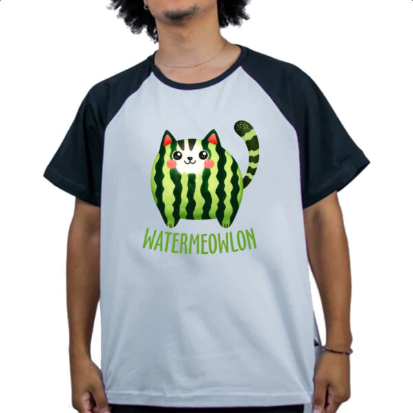 Camiseta Raglan Watermeowlon - Imagem 4