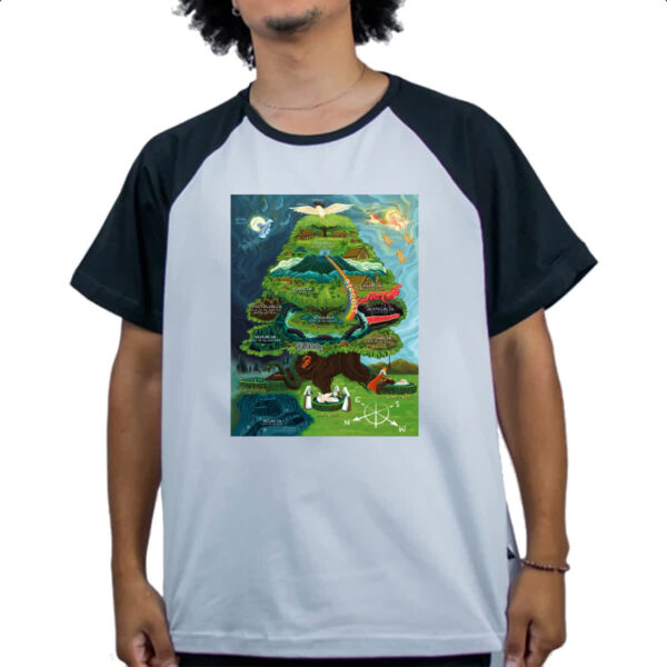 Camiseta Raglan Yggdrasil arvore vida Mitologia Nordica - Imagem 4
