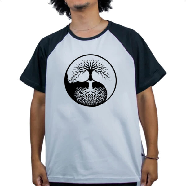 Camiseta Raglan Yin Yang Arbore da vida - Imagem 4