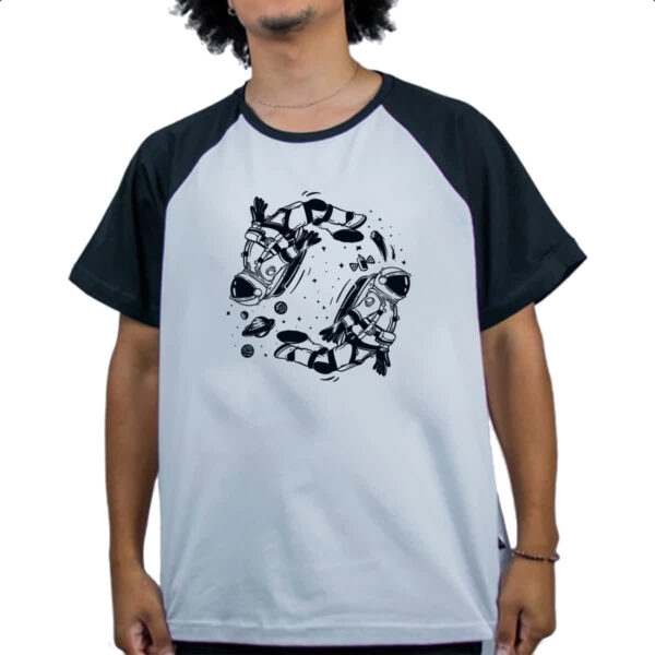 Camiseta Raglan Yin Yang Astronauta - Imagem 4