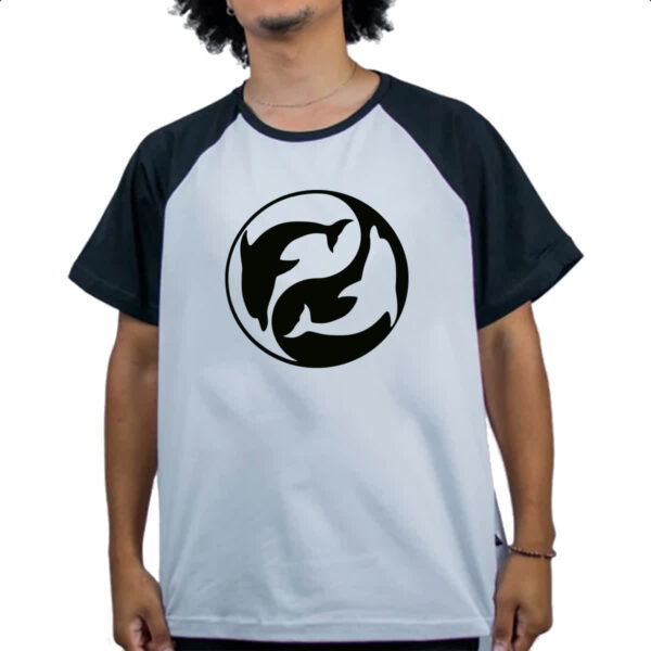 Camiseta Raglan Yin e Yang Golfinhos - Imagem 4