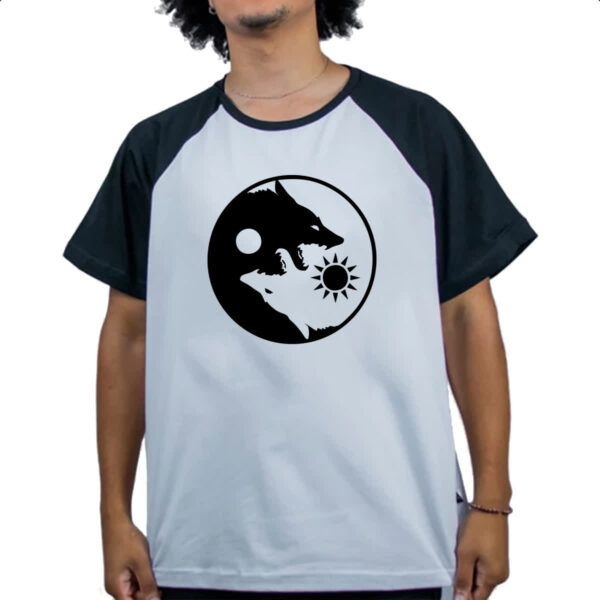 Camiseta Raglan Yin e Yang Lobos - Imagem 4