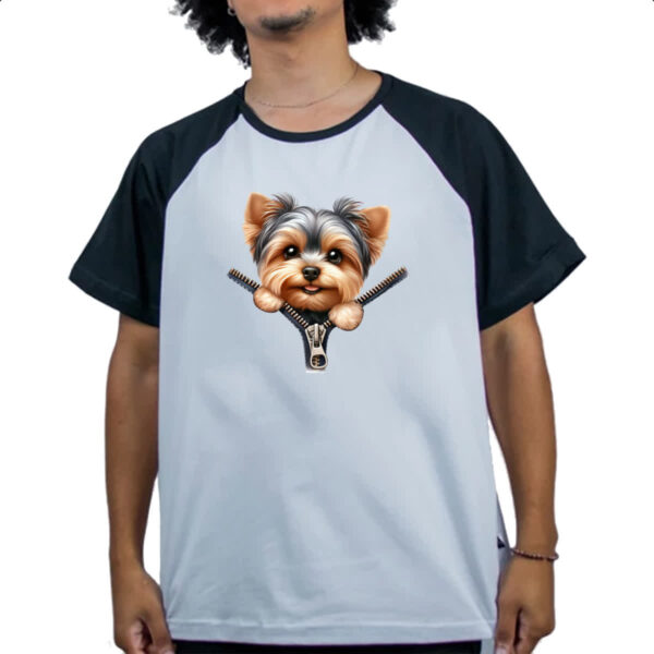 Camiseta Raglan Yorkshire Terrier no Ziper - Imagem 4