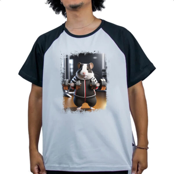 Camiseta Raglan Hamster Treino Fofo - Imagem 4
