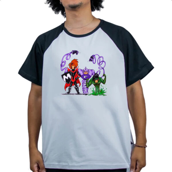 Camiseta Raglan Hanna Barbera Os Impossiveis pintura a guache - Imagem 4
