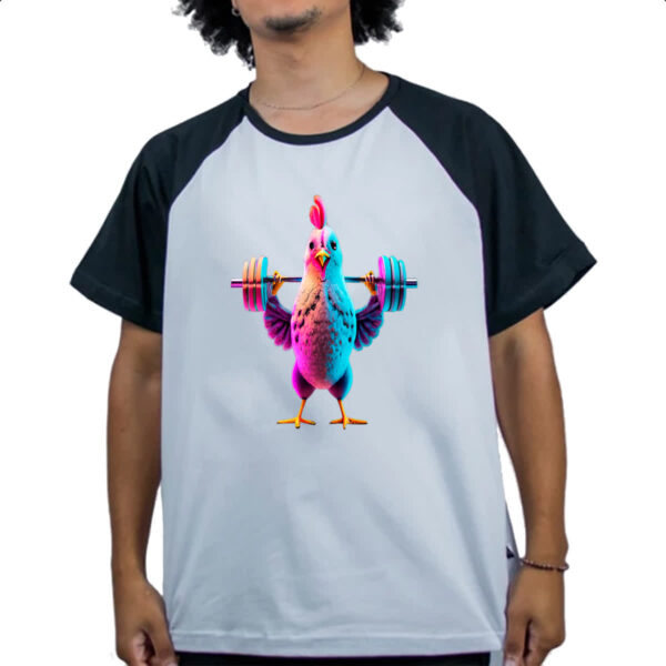 Camiseta Raglan Academia frango musculacao - Imagem 4