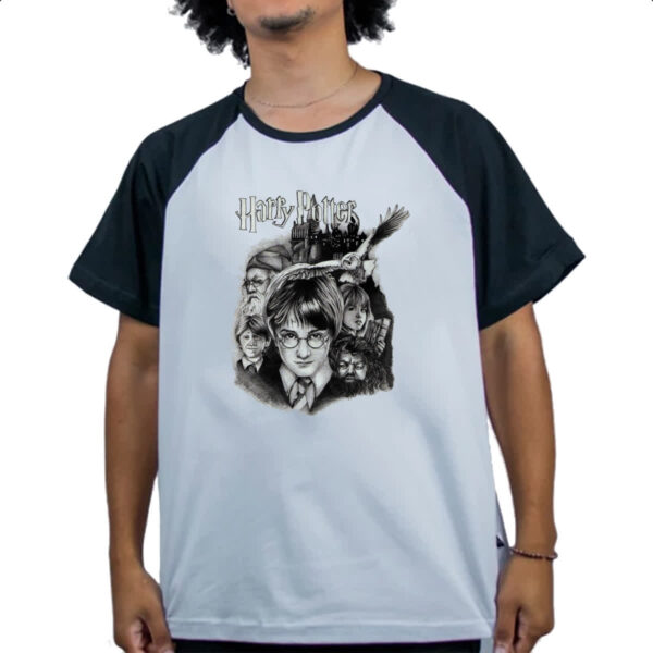Camiseta Raglan Harry Potter Desenho a lapis - Imagem 4