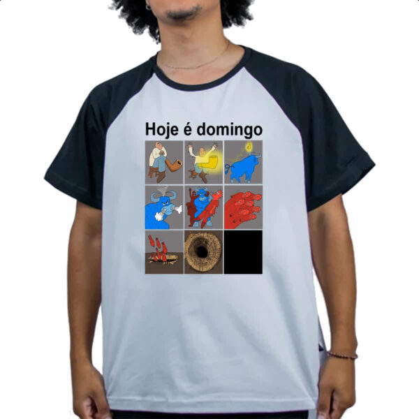 Camiseta Raglan Hoje e domingo pe de cachimbo - Imagem 4