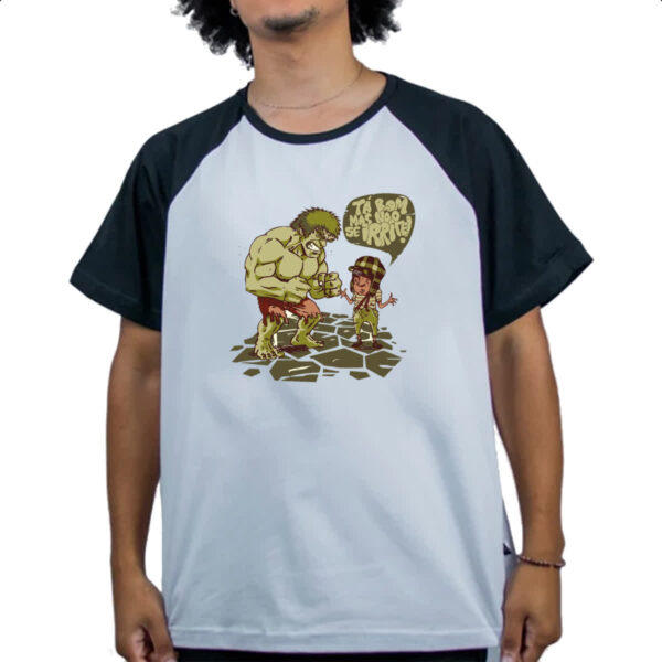 Camiseta Raglan Hulk e Chaves mas nao se irrite - Imagem 4