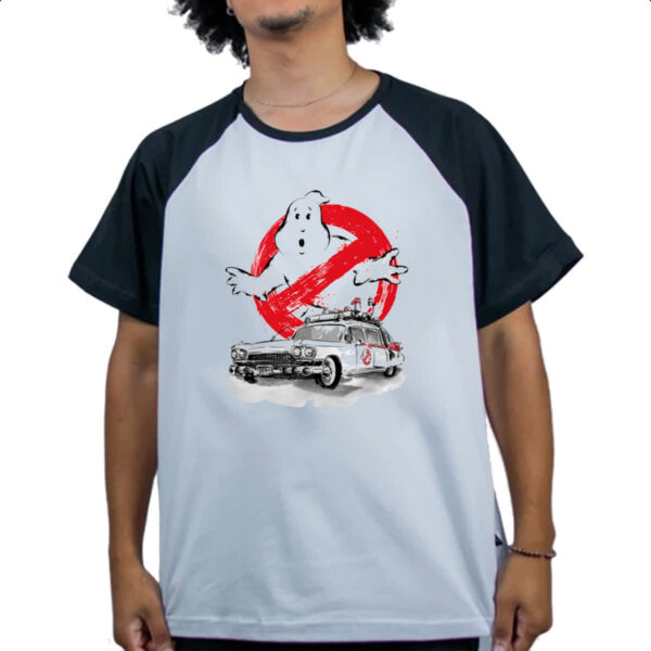 Camiseta Raglan Caca Fantasmas Ghostbusters Ecto-1 - Imagem 4