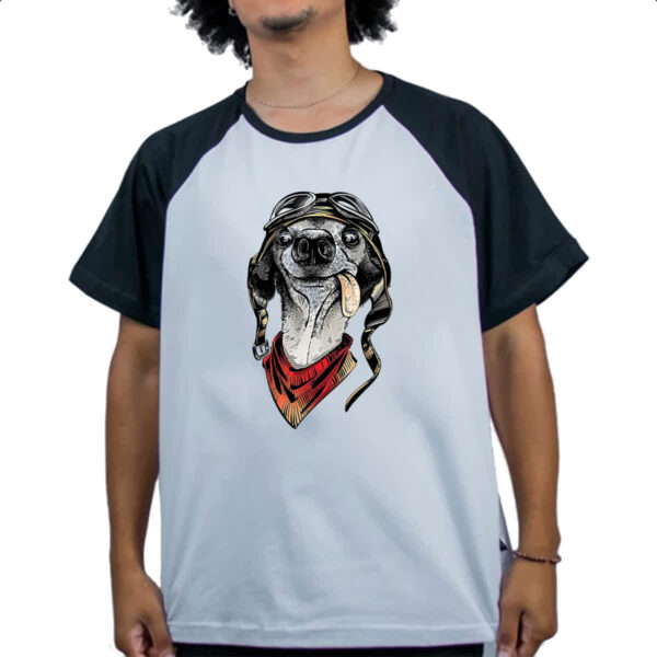 Camiseta Raglan Cachorro doido piloto - Imagem 4