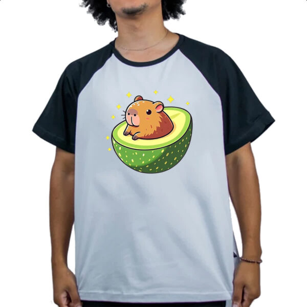 Camiseta Raglan Capibacate capivara no abacate - Imagem 4