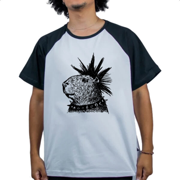 Camiseta Raglan Capivara Punkvara - Imagem 4