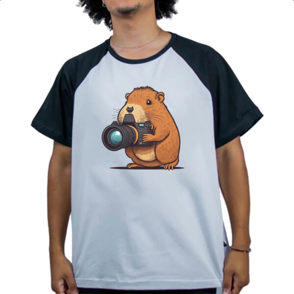 Camiseta Raglan Capivara fotografica - Imagem 4