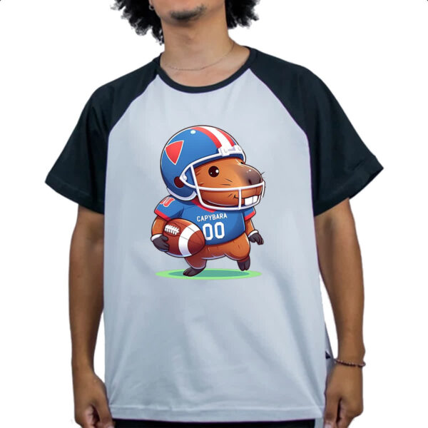 Camiseta Raglan Capivara futebol americano - Imagem 4