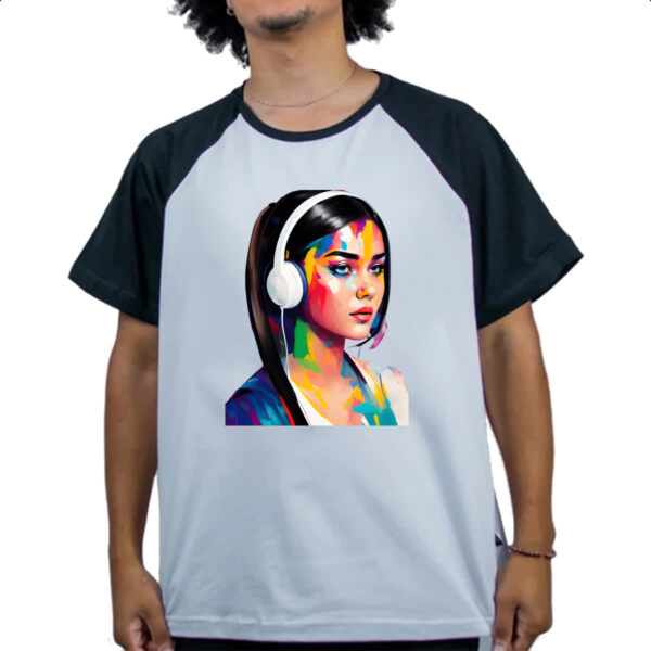 Camiseta Raglan Adolescente headset pintura - Imagem 4