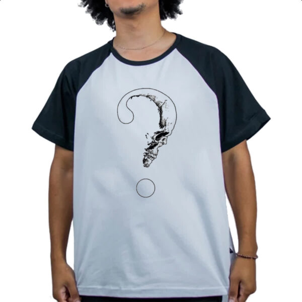 Camiseta Raglan Caveira interrogacao - Imagem 4
