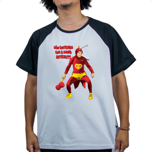 Camiseta Raglan Chapolin nao contavam com minha astucia - Imagem 4