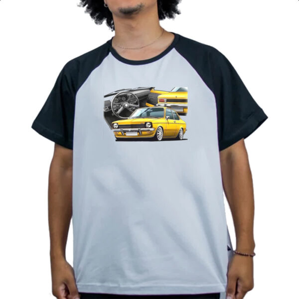 Camiseta Raglan Chevette primeira geracao amarelo - Imagem 4