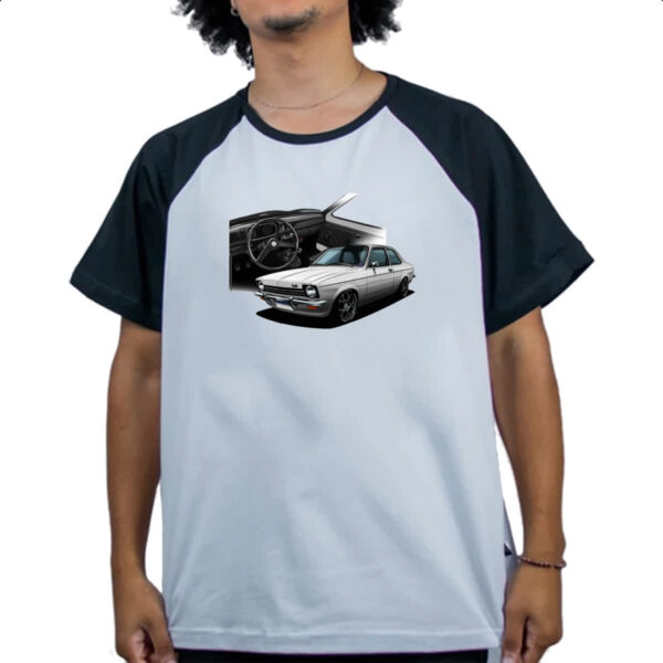 Camiseta Raglan Chevette primeira geracao branco - Imagem 4