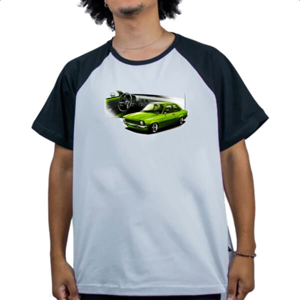 Camiseta Raglan Chevette primeira geracao verde - Imagem 4