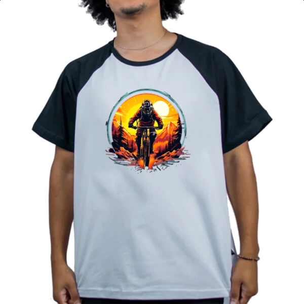Camiseta Raglan Ciclista radical sunset art - Imagem 4