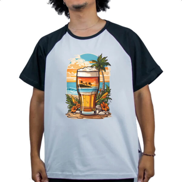 Camiseta Raglan Copo de Cerveja Sunset - Imagem 4