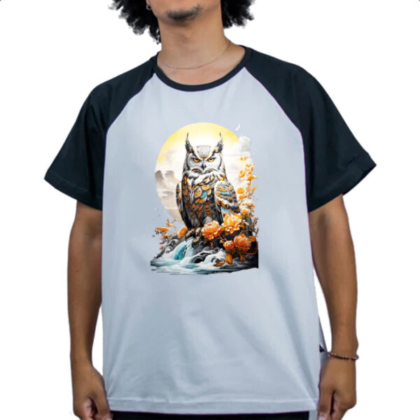 Camiseta Raglan Coruja do Gelo Sunset - Imagem 4