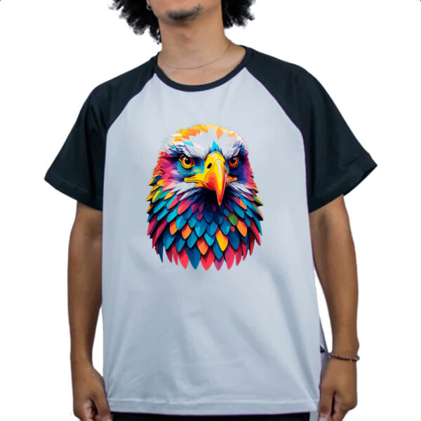 Camiseta Raglan Aguia colorida color art - Imagem 4