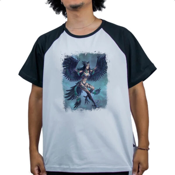 Camiseta Raglan Criatura Mitologica Harpia 02 - Imagem 4