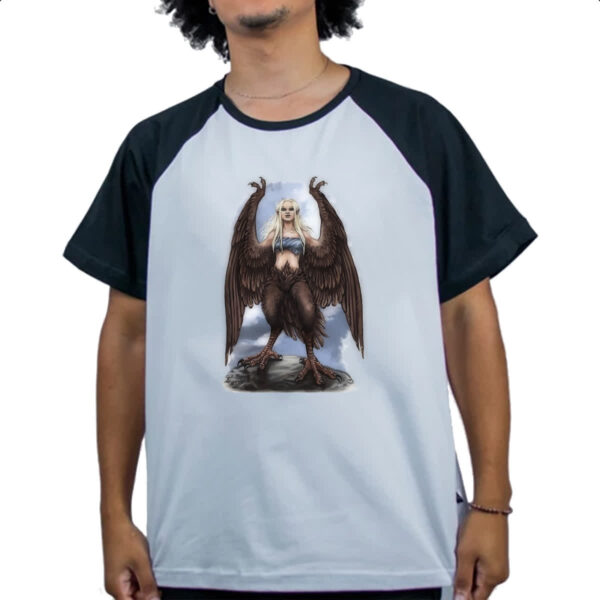 Camiseta Raglan Criatura Mitologica Harpia 03 - Imagem 4