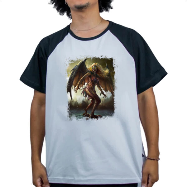 Camiseta Raglan Criatura Mitologica Harpia 04 - Imagem 4