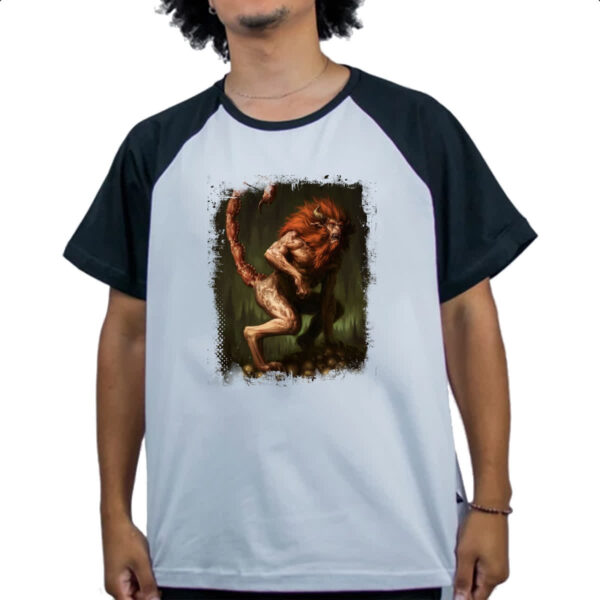 Camiseta Raglan Criatura Mitologica Manticora 01 - Imagem 4