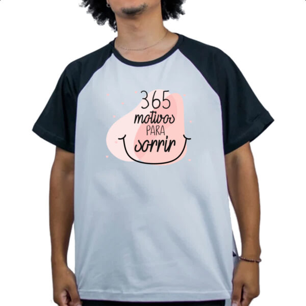 Camiseta Raglan 365 motivos para sorrir - Imagem 4